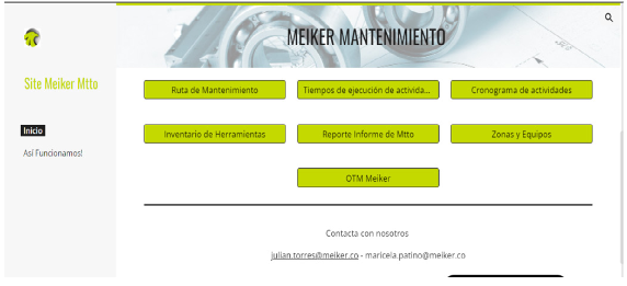a) Formatos con informaci&oacute;n utilizados para las actividades de mantenimiento realizadas en la planta Aguachica.