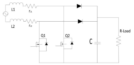 Diagrama esquemático del PFC Boost Bridgeless