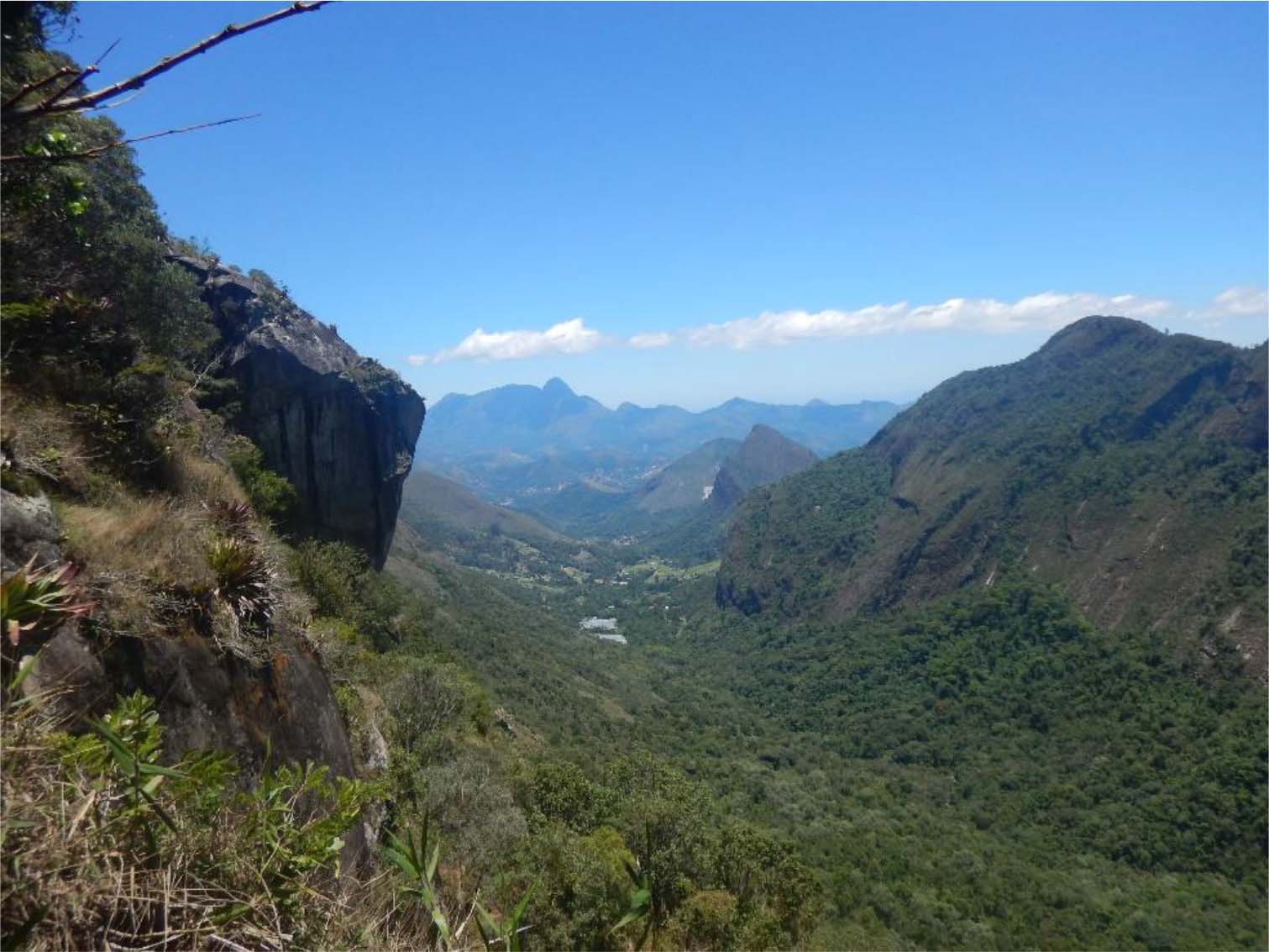 Perspectivas da paisagem  primeiro plano vale do Bonfim segundo plano montanhas da Serra da Maria Comprida