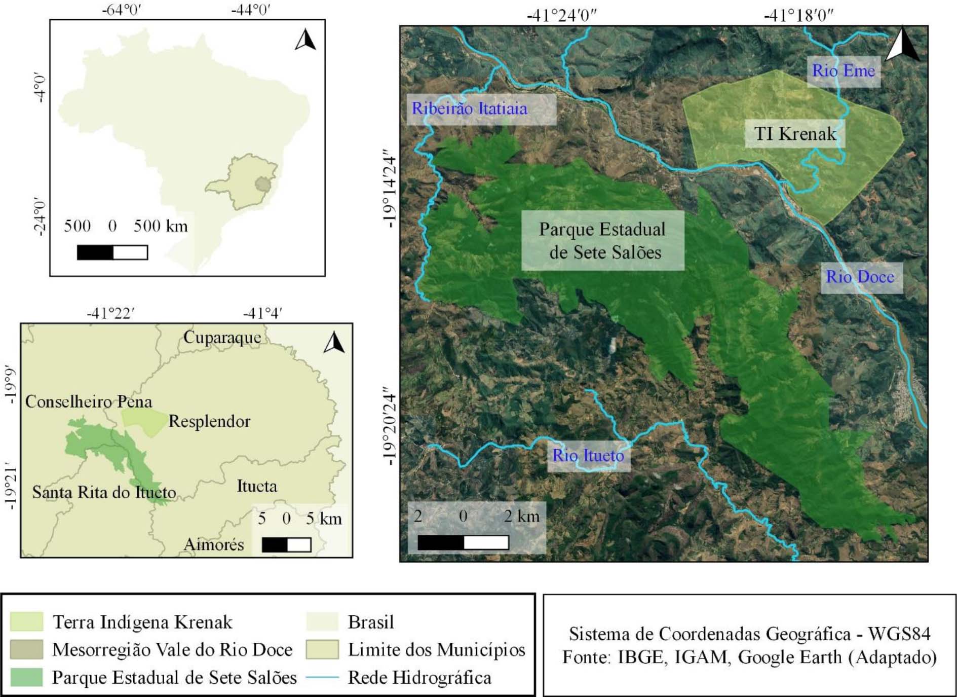 Localização da Terra Indígena Krenak