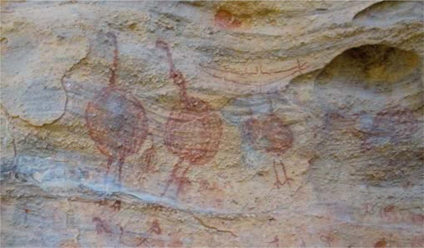  Grupo de figuras associado a emas do Sítio Toca do Baixão do Perna