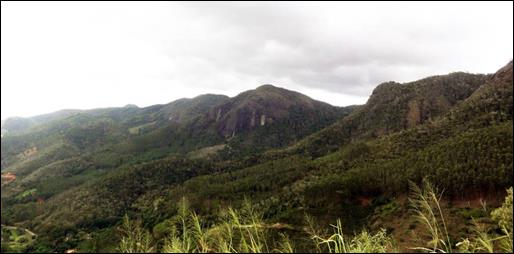 Por&ccedil;&atilde;o norte ocidental da Reserva Augusto Ruschi, distrito de
Goiapaba-A&ccedil;u, alto estrutural correspondente &agrave; Unidade Geomorfol&oacute;gica Maci&ccedil;o do
Capara&oacute; II, residualmente presente no territ&oacute;rio de Santa Teresa