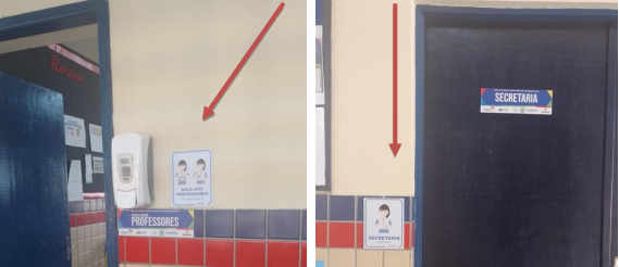 – Placa de Informação para sinalização do ambiente escolar em uma escola estadual de Timbaúba do estado de Pernambuco