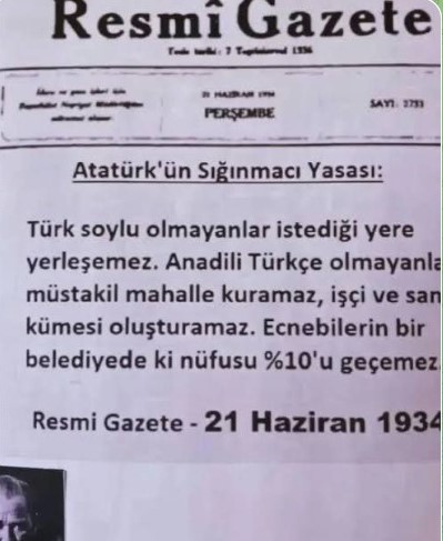 Imagen (de autor desconocido) difundida en grupos de Telegram atribuida al líder fundador del país, Mustafa Kemal Atatürk