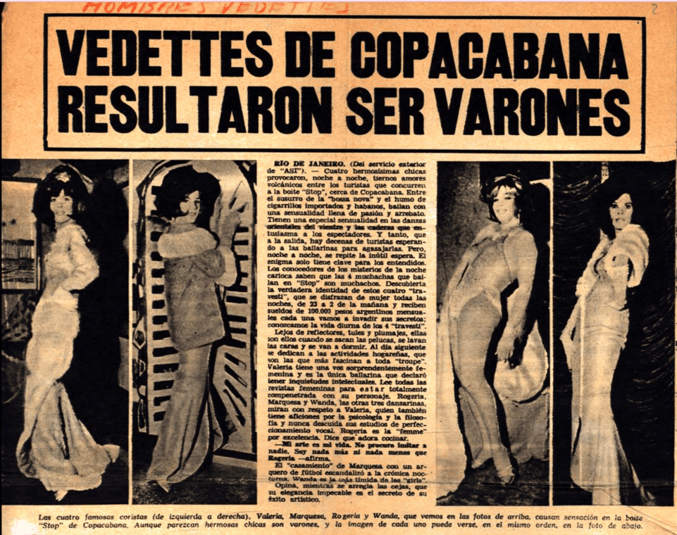 &ldquo;Vedettes de Copacabana resultaron ser varones&rdquo;