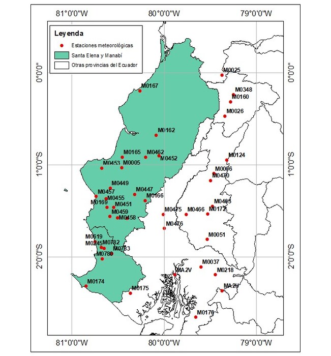Distribución
de las Estaciones en el Área de Estudio