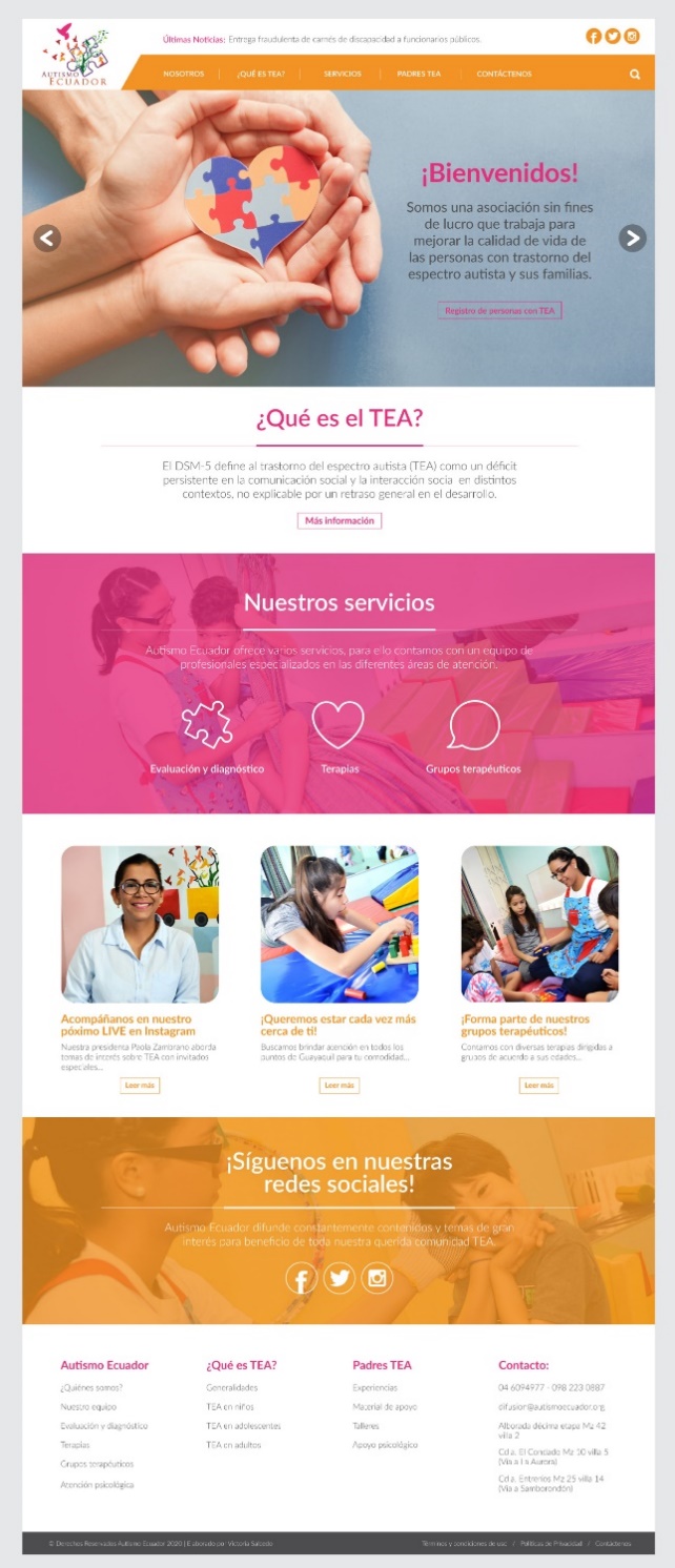 Página de inicio de Autismo Ecuador