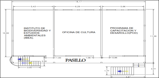 Plano de la planta alta del módulo 6