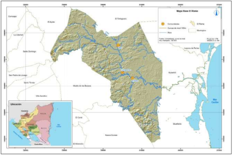 Ubicaci&oacute;n espacial el municipio El Rama.