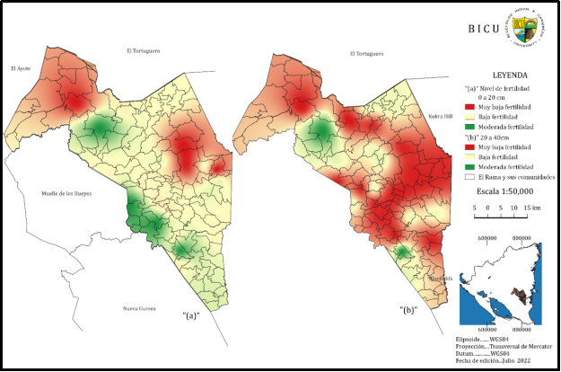  Mapa de Fertilidad de los suelos del municipio de El Rama de 0 a 40 cm
