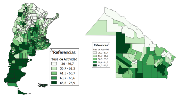 Tasa de actividad desde un enfoque territorial: patrones por departamentos en Argentina y desagregaci&oacute;n municipal en el Chaco