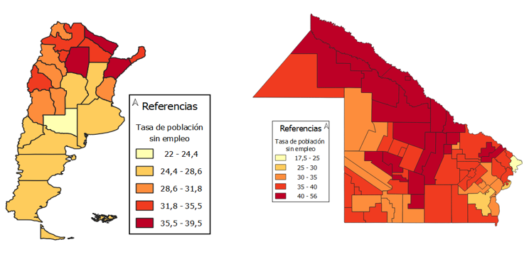 Tasa de actividad con enfoque territorial: patrones por departamentos en