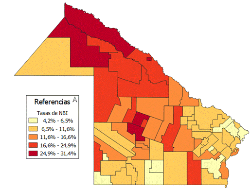 Distribuci&oacute;n de la Pobreza Estructural en la Provincia del Chaco por Ciudad (2022)
